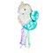 Unicorn Mermaid Pinata - Pull String Pinata for Girls Under the Sea Party Decorations, Rainbow Birthday (Small, 16.5x13x3 In), For Ages 3+